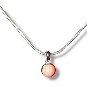 Argentinian Rhodochrosite Sterling Silver Pendant Necklace | 925 | New